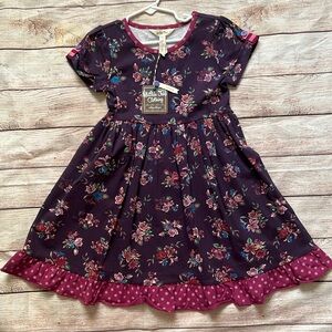NWT Sz. 6 Matilda Jane Purple Worlds of Wonder Floral Dress